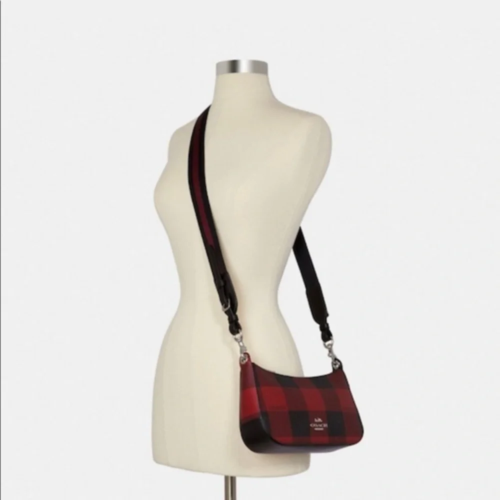 Coach Jes Baguette Crossbody With Buffalo Plaid Print - Picture 10 of 10